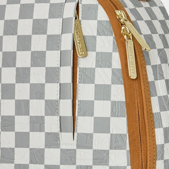Sprayground Embossed Cream Checkerboard Backpack - Picture 5 of 7